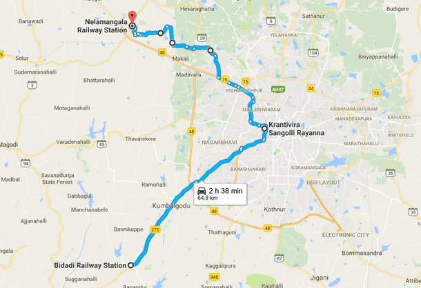 Bidadi to Nelamangala